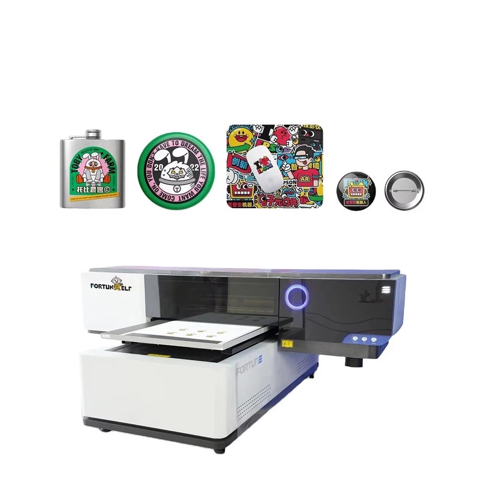 6090 High Quality A1 UV Flatbed Printer With Epson I3100 Head Ink Cmykwv For Phone Case Cylinder Pen