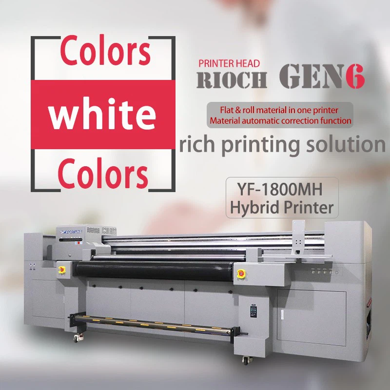 Fortune 1.8m Industrial Grade UV Hybrid Printer G5i UV Printing Machine For PVC Glass Wood Leather Printing